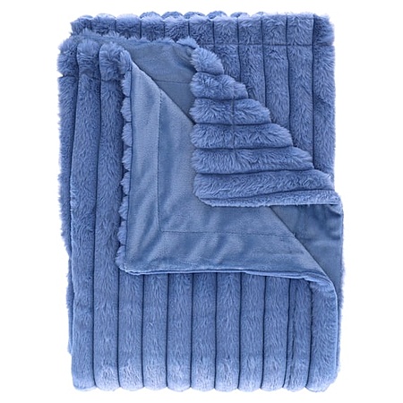 86" x 90" Mainstays Full/Queen Channel Faux Fur Reversible Blanket (Blue Jewel) $14 + Free Shipping w/ Walmart+ or on $35+