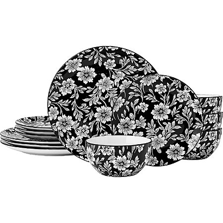 12-Piece Pfaltzgraff Medallion Radiance Dinnerware Set (Service for 4, Black) $42 + Free Shipping