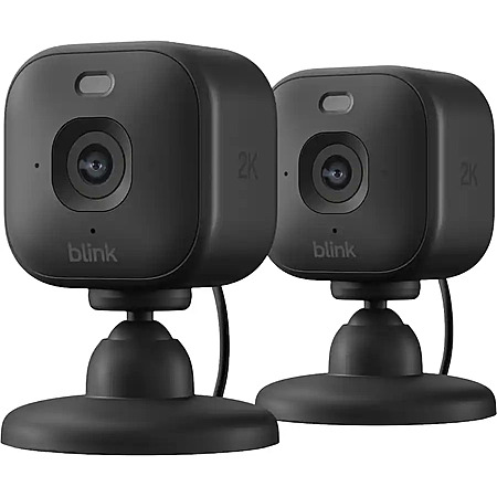 2-Pack Blink Mini 2K+ Plug-In Indoor Security Camera w/ Color Night ...