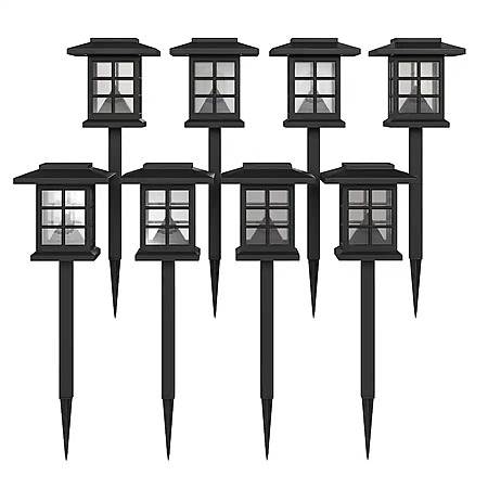 8-Pack Emma + Oliver 16" Lantern Style Outdoor Solar LED Landscaping Lights (Black) $18.99 + Free Shipping