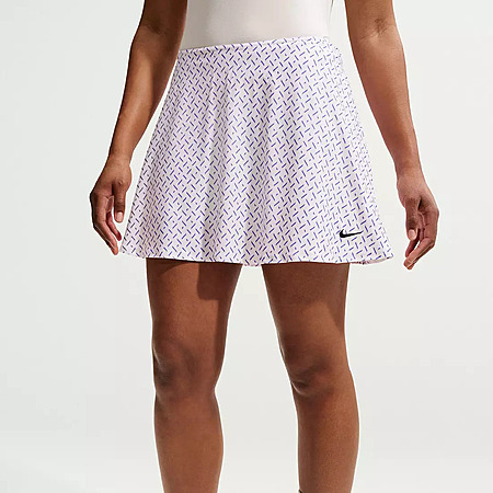 Nike Women's Victory Dri-FIT Mid-Rise Flouncy Tennis Skort (White/Black, Size XS-XL)