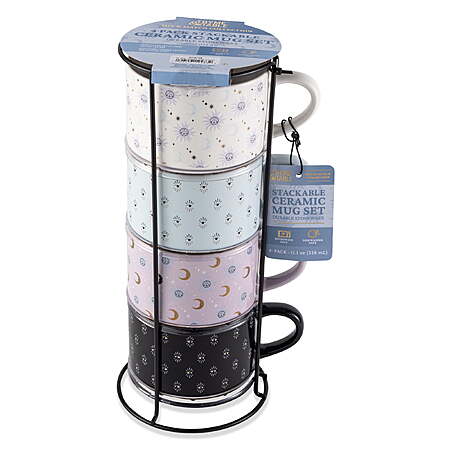 4-Pack Thyme & Table 11.1-Oz Celestial Stacking Stoneware Mugs w/ Metal Stand (Assorted Colors) $8.68 + Free Shipping w/ Walmart+ or on $35+