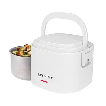 20-Ounce Nostalgia Electrics Portable Heated Lunch Box (White)