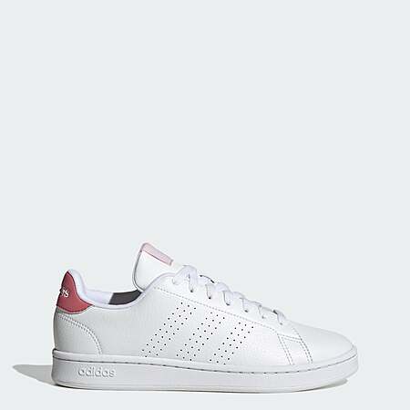 adidas Women's Advantage Sneakers (Cloud White / Cloud White / Pink Strata, Sizes: 5-11)