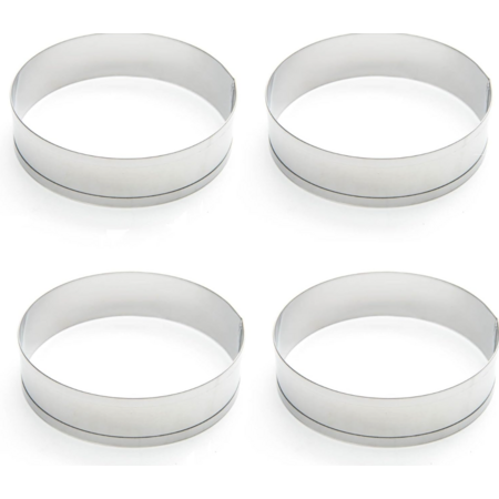 Set of 4 Fox Run English Muffin Stainless Steel Ring Molds $3.25