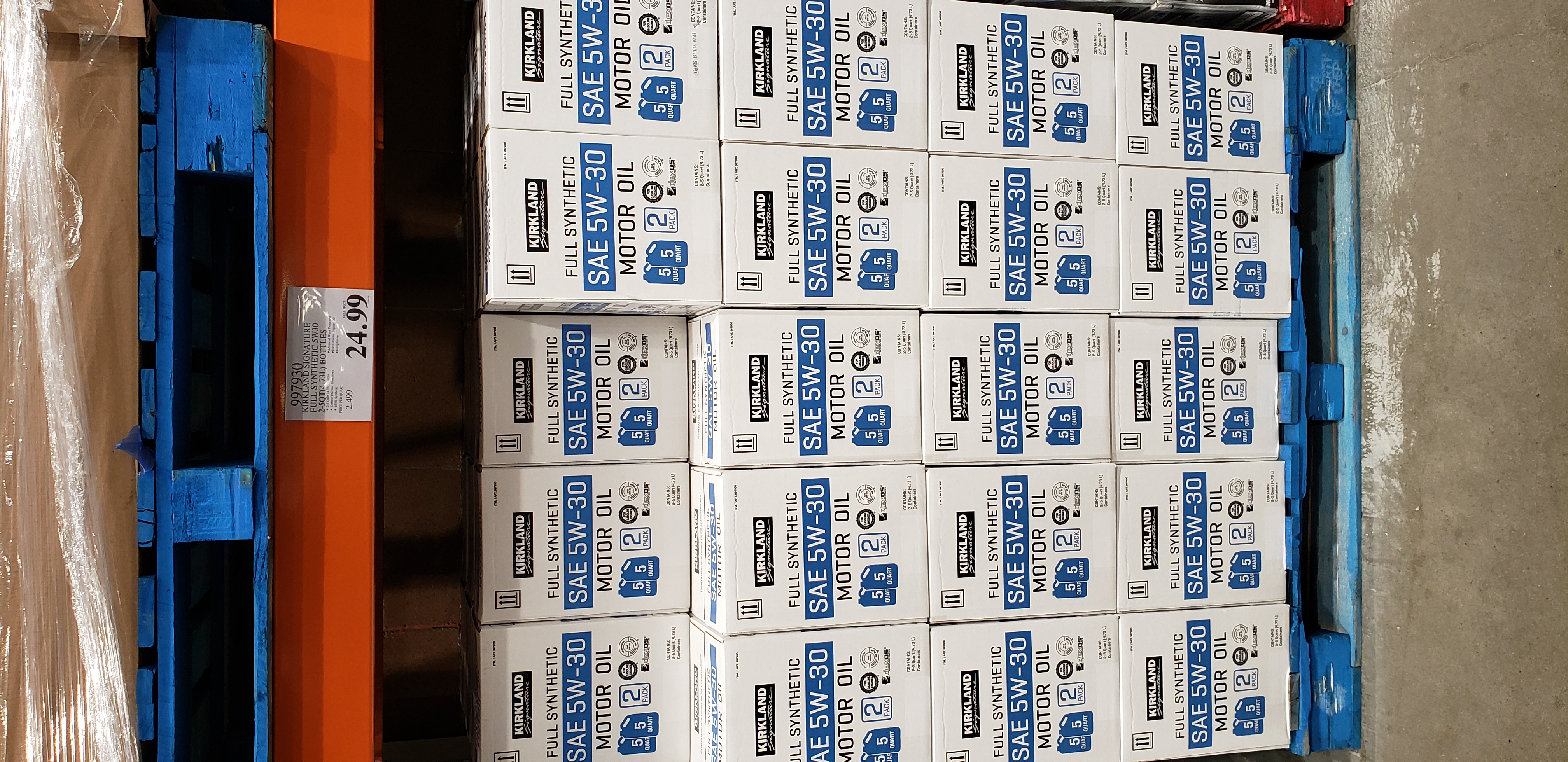 10 qt Kirkland fully synthetic 5W-30 engine oil $24.99 - Costco B&M YMMV