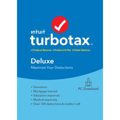39.8 TurboTax Deluxe Fed + Efile + State 2019