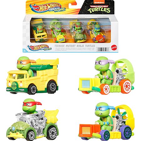 Hot Wheels RacerVerse, Set of 4 Die-Cars 1:64 Scale Toy Cars Optimized ...