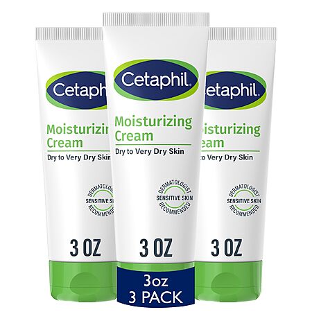Cetaphil Face & Body Moisturizer, Hydrating Moisturizing Cream for Dry to Very Dry, Sensitive Skin, NEW 3 oz Pack of 3, Fragrance Free, Non-Comedogenic, Non-Greasy $10.97