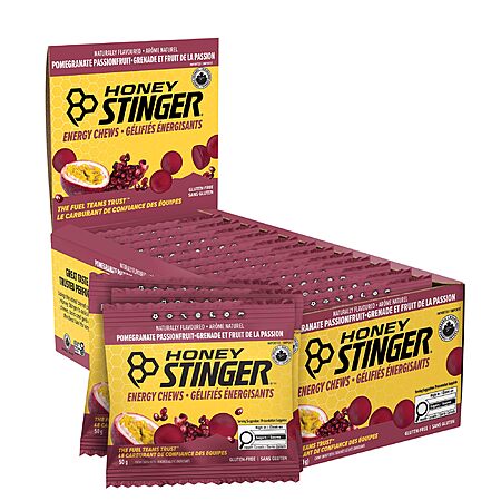 [S&S] Honey Stinger Organic Pomegranate Passionfruit Energy Chew, Gluten Free & Caffeine Free, for Exercise, Running and Performance 12 Pack $11.87