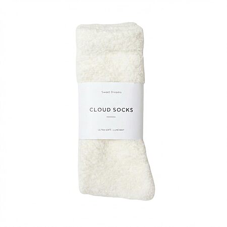 Unboxme Cloud Fuzzy Socks, Unisex Warm Cozy Sleep & Bed Slipper Socks, One Size Fits Most (US 6-12), Gift-Ready Packaging, 100% Polyester, White $9.99