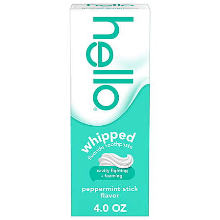 hello Whipped Fluoride Toothpaste, Minty Foam Toothpaste, Peppermint ...