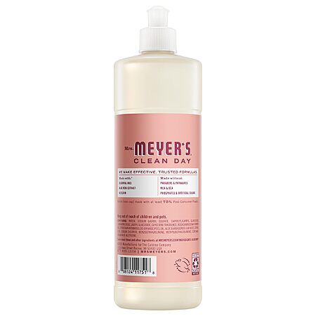 MRS. MEYER'S CLEAN DAY Liquid Dish Soap, Rose Scent, 16 Fl Oz Bottle - 3 Pack $11.78