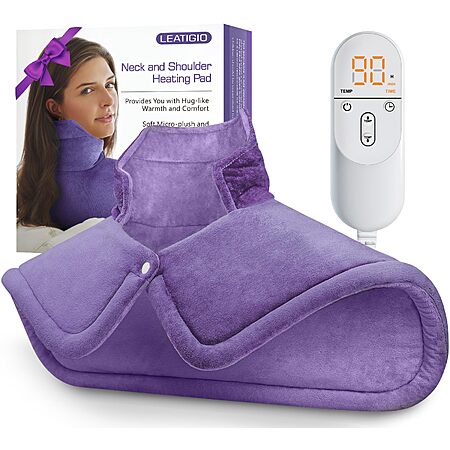 LEATIGIO  Heating Pad for Neck Shoulders Back, Upgraded PTC+NTC Even Heating $29.99