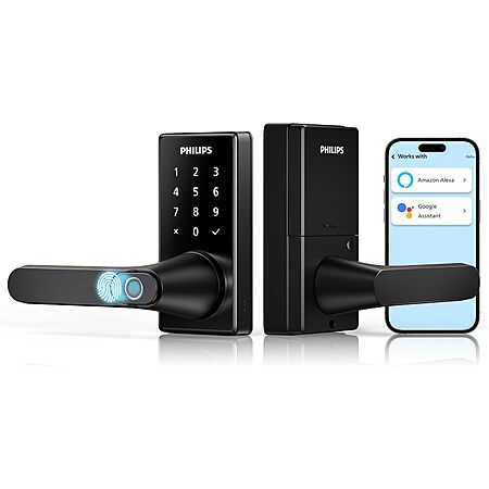 Philips Wi-Fi Smart Door Lock with Handle, Keyless Entry Door Lock ...