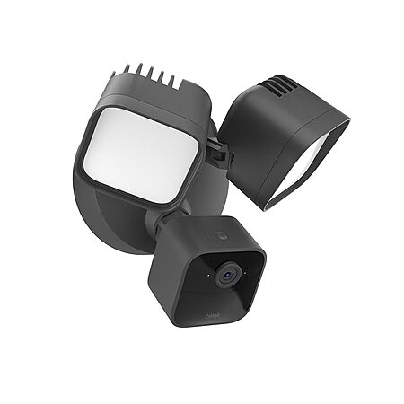 Blink Wired Floodlight Camera - Smart security camera, 2600 lumens, HD live view, enhanced motion detection, built-in siren, Works with Alexa – 1 camera (Black) $44.99