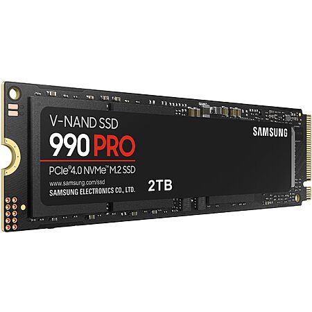 Samsung 990 PRO SSD 2TB NVMe M.2 PCIe Gen4, M.2 2280 Internal Solid State Hard Drive MZ-V9P2T0B/AM $389.99