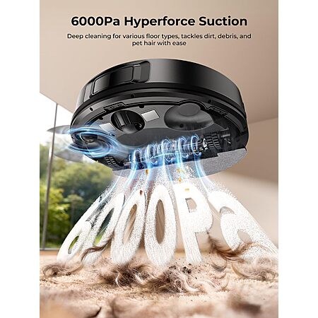 Airzeen Robot Vacuum and Mop, Upgraded Bagless Robot Vacuum Cleaner with Self-Emptying, 6000Pa Robotic Vacuum with LiDAR Navigation, Smart Mapping, Schedule Q20 Ultra $263.99