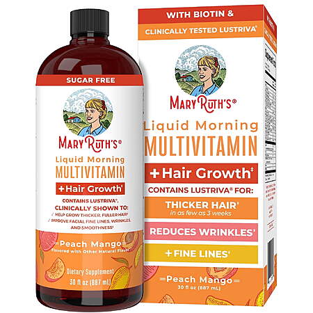 MaryRuth's Liquid Multivitamin + Hair Growth Clinically Tested Lustriva Biotin 10000mcg, Adults Ages 18+, 30 fl oz $55.57
