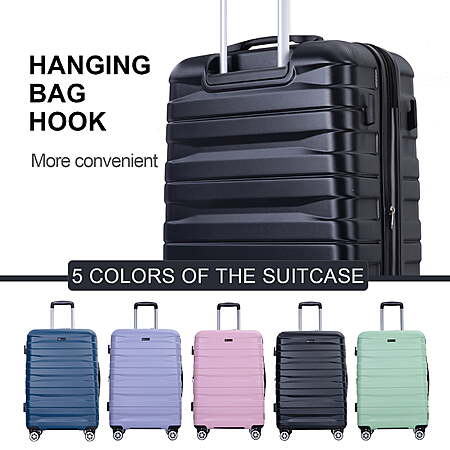 Tripcomp 5-Piece Hardside Luggage Set with Duffel Bag & Spinner Wheels, 20/24/28 Inch Lightweight ABS Suitcases with TSA Lock,Black $94.99