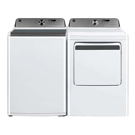 Kenmore Top-Load Electric Washer and Dryer Set – 4.4 cu ft Washer w/Agitator and 7 cu ft Electric Dryer – White $1199.99