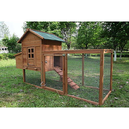 Outdoor Medium 80'' Wooden Chicken Coop Nest Box Hen House Poultry Cage Pet Hutch Garden $142.99