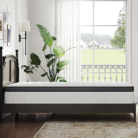 Avenco Whisper 10" Queen Hybrid Mattress in a Box – Gel Memory Foam & Pocket Coils, Medium Firm Support, Pressure Relief, Cooling Comfort $150