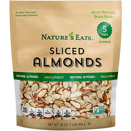 [S&S] Nature’s Eats Natural Sliced Almonds - Blanched Thin-Cut Almonds ...