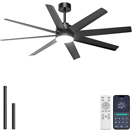 60" Ohniyou Ceiling Fan w/ Dimmable Light & Remote (3 Colors) $79.20 + Free S&H