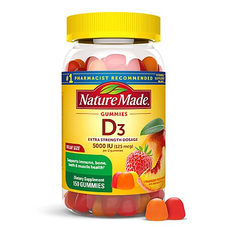 [S&S] Nature Made Vitamin D3 5000 IU per Serving, 150 Vitamin D Gummies $9.12