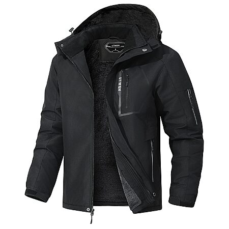 UTWGN Men's Ski Jacket Winter Warm Snow Coat Waterproof Windbreaker Hooded Work Outerwear Snowboarding Jackets $19.99