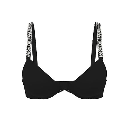 Victoria's Secret Women's Logo Shine Strap Push-Up Bra (Black or Red, Limited Sizes) $18.75