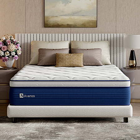 Avenco Airsea 12" King Size Medium Firm Support Hybrid Mattress, Motion Isolation&Preesure Relif, CertiPUR-US