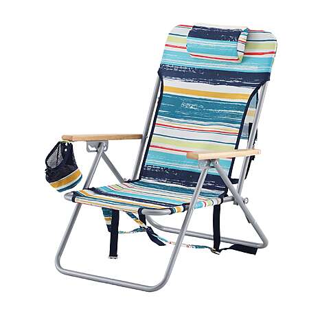 Style Selections Polyester Multi-Stripe Folding Beach chair Adjustable and Carrying Strap/Handle Included one_size | BCS3006B2C4-B
