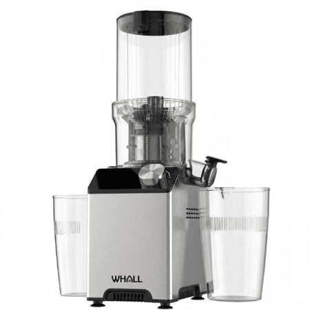 WHALL Cold Press Juicer Machine, Slow Masticating Machines with 4" Extra Large Feed Chute, Reverse Function, Soft & Hard Models 180W