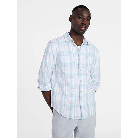 George Men's and Big Men's Linen Blend Button Up Shirt with Long Sleeves, Sizes S-5XL $3.90 @Walmart