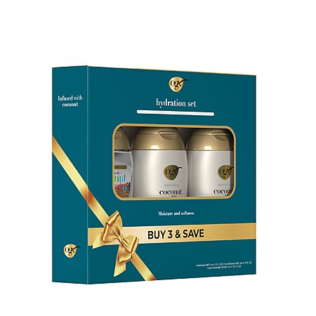 [S&S] OGX Giftset Nourishing + Coconut Milk Shampoo & Conditioner & Extra Strength Damage Remedy + Coconut Miracle Oil Penetrating Hair Oil (3pc Hydration Set)