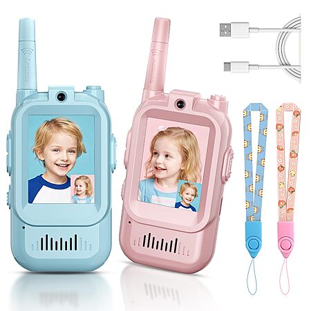 2-pk Yussbcu Kids Long Range Video Toy Walkie Talkies $15