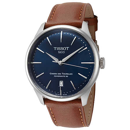 39mm Tissot Chemin des Tourelles Blue Dial Men's Automatic Watch $322 + Free S&H