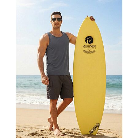 PINSPARK Men's Moisture Wicking Tank Tops Quick Dry Sports Vest