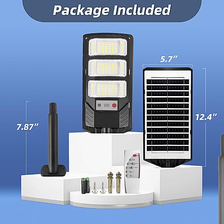 FOWSEEK 2 Pack Solar Street Lights Outdoor, Motion Sensor Outdoor Lights