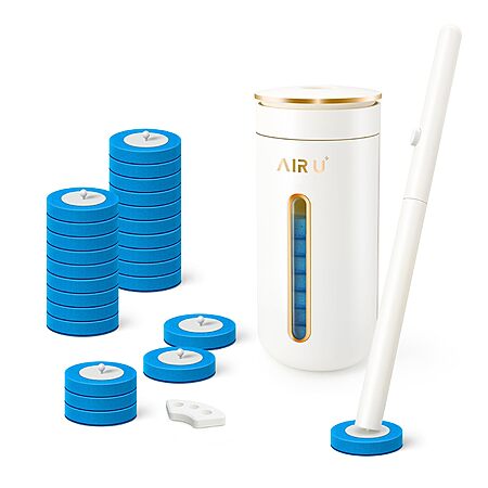 AIR U+ Disposable Toilet Brush, Toilet Bowl Cleaning System with 24 Count Wand Refill