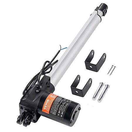 Linear Actuator 12V, 12 Inch Heavy Duty 1320lbs/6000N Linear Actuator, 0.19"/s Linear Motion Actuator with Mounting Bracket & IP44 Protection
