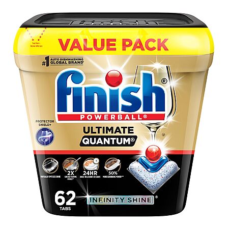 [S&S] Finish Ultimate Quantum Dishwasher Pods, Infinity Shine, Fresh Scent, 62ct