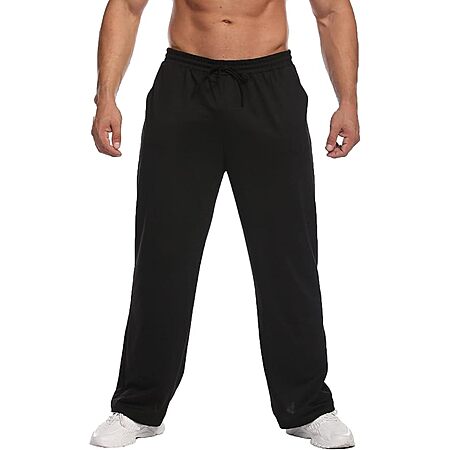Deyeek Men's Sweatpants Open Bottom Baggy Sweat Pants for Men with Pockets