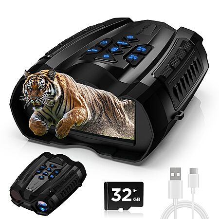 WARMTUYO Adult 4K Night Vision Goggles/Digital Binoculars w/ Camera (Black) $45 + Free S/H
