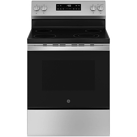 GE 30 in. 4 Burner Element Free-Standing Electric Range in Stainless Steel w/Stainless Knobs