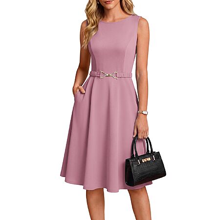 GRACE KARIN Work Business Midi Flowy Sleeveless Dresses for Women