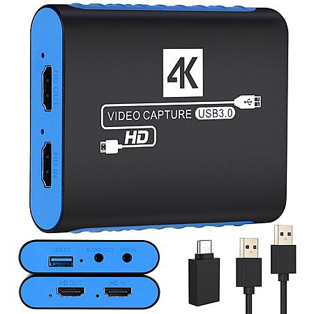 USB3.0 Capture Card for Streaming,YUY2 1080P 60FPS for Switch/PS5/Xbox/DSLR