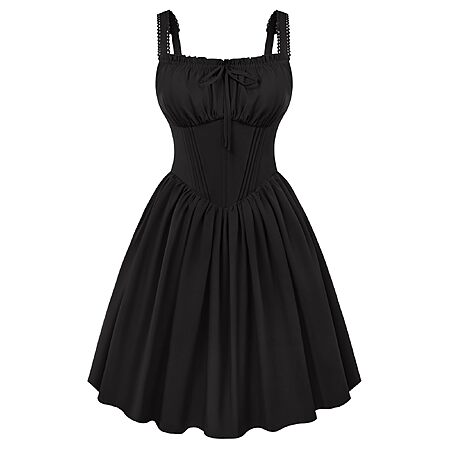 SCARLET DARKNESS Corset Mini Dress Adjustable Straps Sundress w/ Pockets S16.80